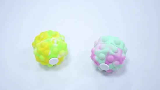 Spinner per dita antistress Amazon Vendita calda Silicone Pop It Giocattolo Colorato LED ottagonale 3D Fidget Ball