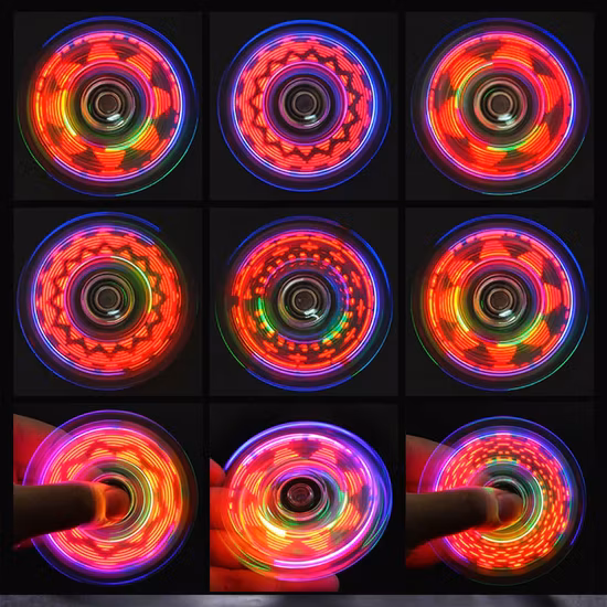 Molto popolare per bambini, adulto, arcobaleno sensoriale, semplice giocattolo con fossetta, lo fa volare 3D Fidget Spinner